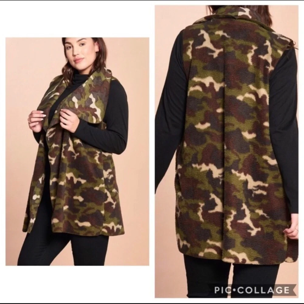 SALE!! Cute Diva Plus Camouflaged Vest
